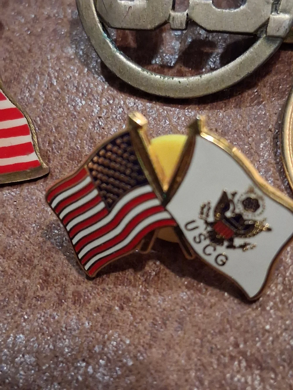 Patriotic U.S Coast Guard American Flag Lapel Pin - Red, White & Blue